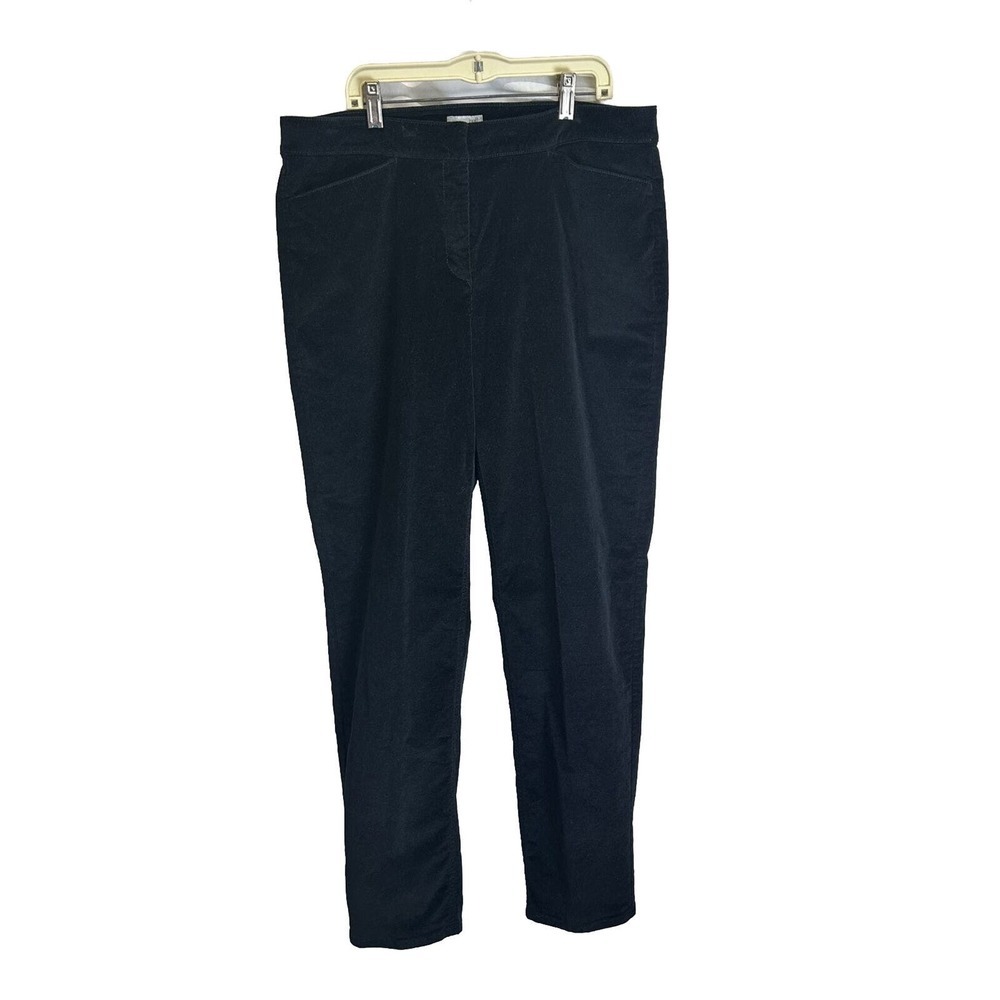 J. Jill Women Jeans 12 Tall Black Corduroy Pant Minimalist Dark Academia Comfort